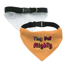 Tiny but Mighty Pet Bandana Collar - Art Scarf Collar - Word Art Dog Bandana