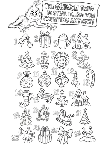 Grinch Style Advent Calendar Countdown