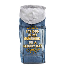 My Dog Is My Sunshine Dog Denim Jacket - Phrase Dog Denim Coat - Cute Dog Clothing