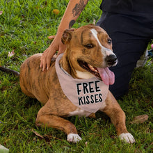 Free Kisses Pet Bandana - Word Print Dog Bandana - Minimalist Pet Scarf