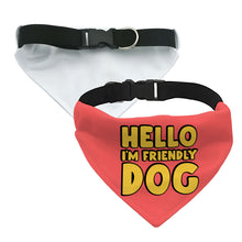 I'm Friendly Dog Pet Bandana Collar - Themed Scarf Collar - Cute Dog Bandana