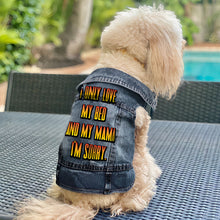 I Only Love My Bed and My Mama Dog Denim Vest - Art Dog Denim Jacket - Funny Dog Clothing