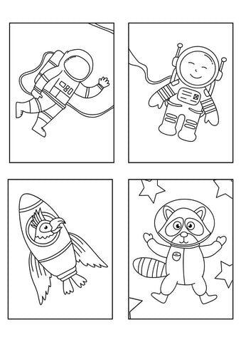 Space Coloring Poster 1