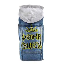 Drama Queen Dog Denim Jacket - Funny Dog Denim Coat - Themed Dog Clothing